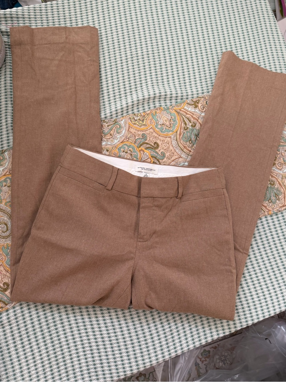 Y2K Banana Republic Brown Martin Fit Dress Pants Size 4 Wool Blend